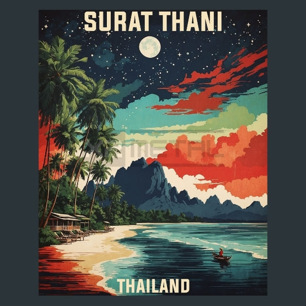 Surat Thani Thailand Metal Wall Art and Desktop Mouse Pad by X2Metal