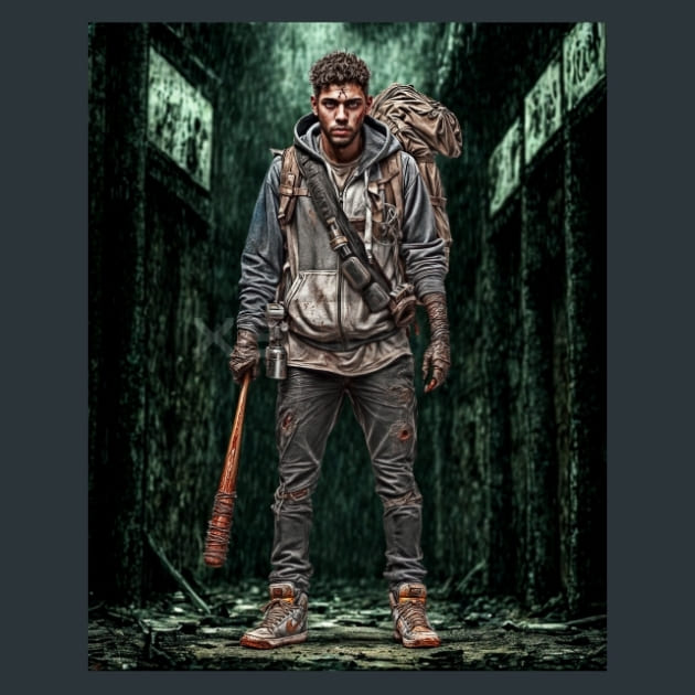 Survivor Bat - Zombie Metal Wall Art and Desktop Mouse Pad by X2Metal