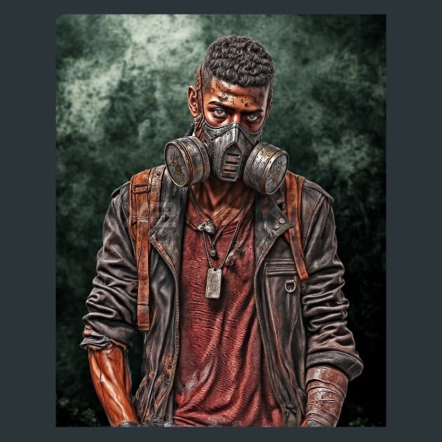 Survivor Bust-Zombie Wasteland 5 Metal Wall Art and Desktop Mouse Pad by X2Metal