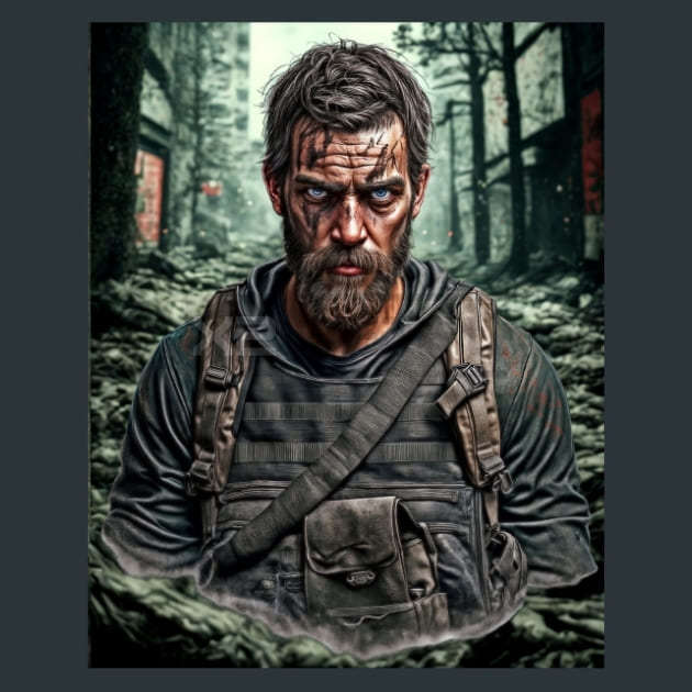 Survivor Bust-Zombie Wasteland 6 Metal Wall Art and Desktop Mouse Pad by X2Metal