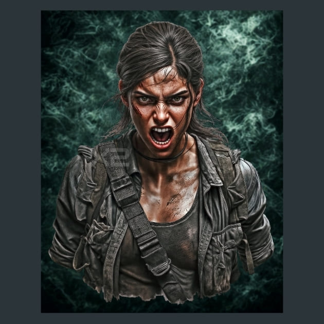 Survivor Bust-Zombie Wasteland 7 Metal Wall Art and Desktop Mouse Pad by X2Metal