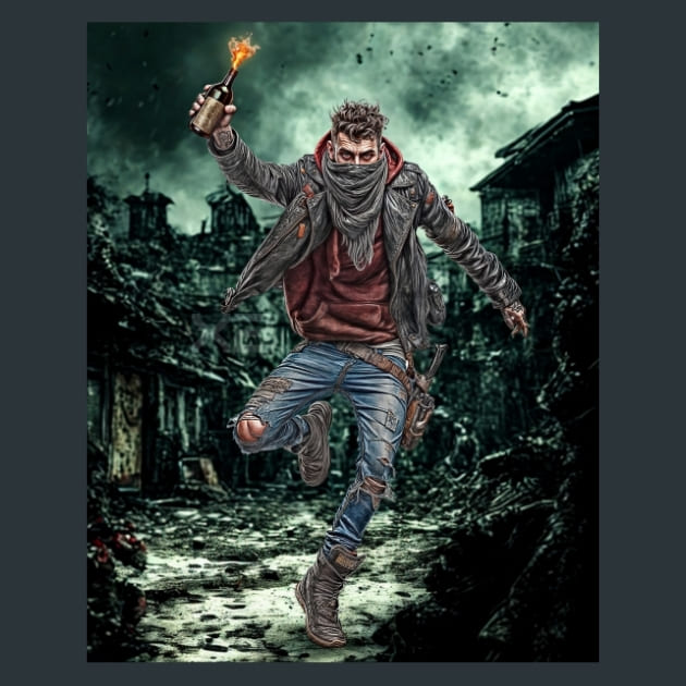 Survivor Cocktail-Zombie Wasteland Metal Wall Art and Desktop Mouse Pad by X2Metal
