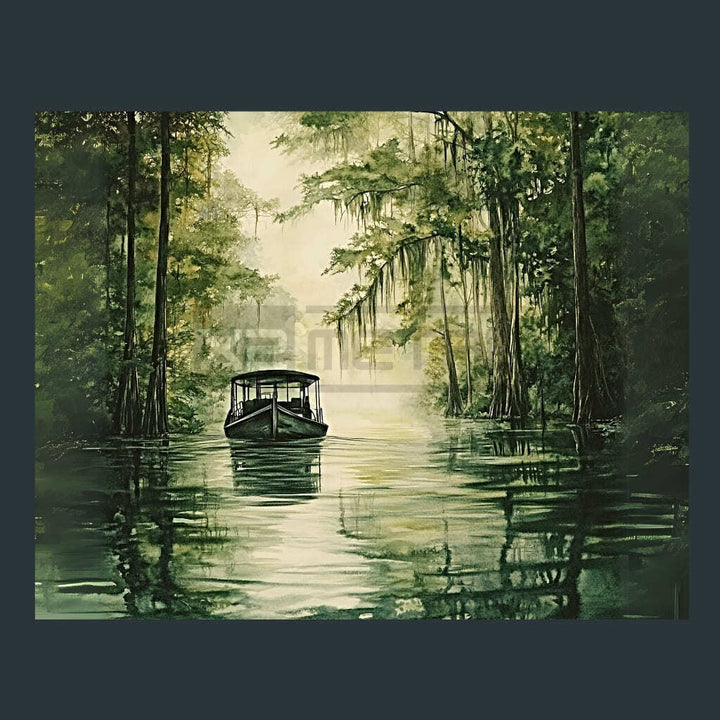 Swamp Boat Louisiana Metal Wall Art and Desktop Mouse Pad by X2Metal