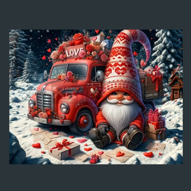 Sweatheart Gnomes 1 Metal Wall Art and Desktop Mouse Pad by X2Metal