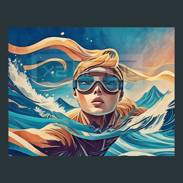 Swimming Scene – Metal Print &amp; Mouse Pad | ChromaLuxe | Made in Iowa USA