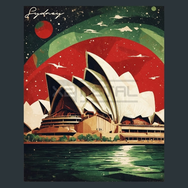 Sydney Opera House Starry night Metal Wall Art and Desktop Mouse Pad by X2Metal