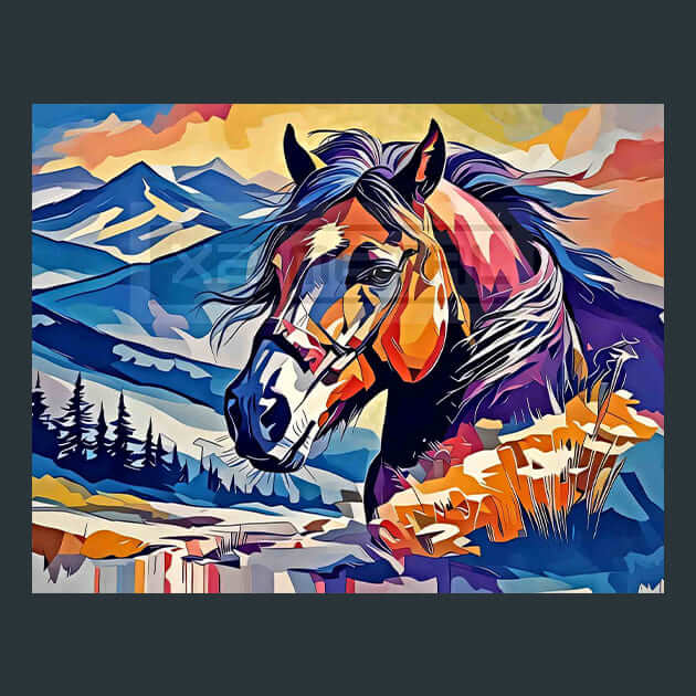 Symbolic Horse Metal Wall Art and Desktop Mouse Pad by X2Metal
