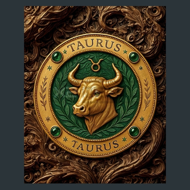 Taurus-Zodiac-Renaissance-Western Metal Wall Art and Desktop Mouse Pad by X2Metal
