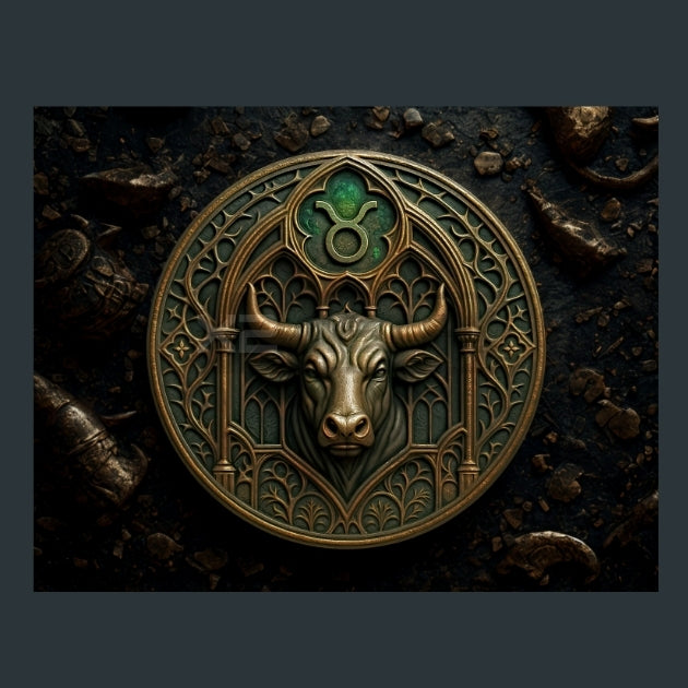 Taurus-Zodiac-Signs-Gothic-metal-prints-posters-mouse-pads