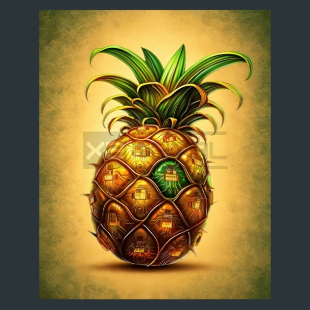 Tech-Pineapple-metal-prints-posters-mouse-pads