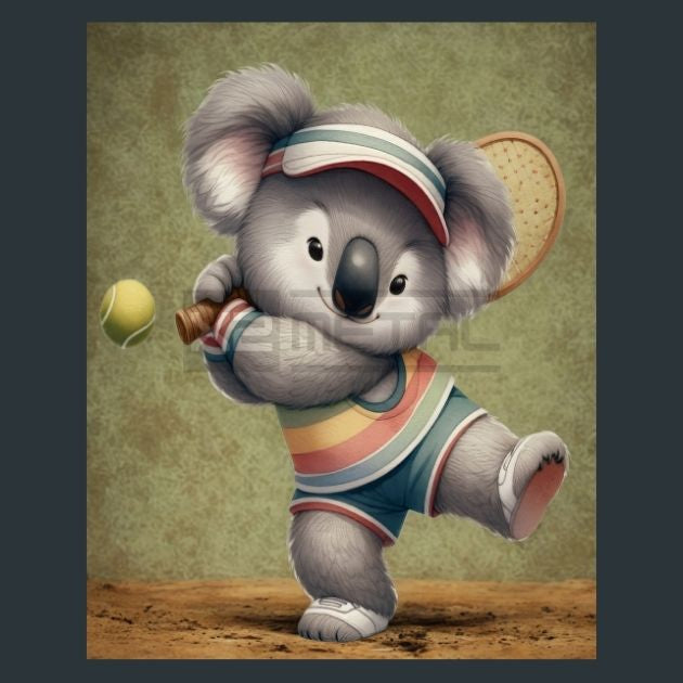 Tennis-Koala-13-Metal-Prints