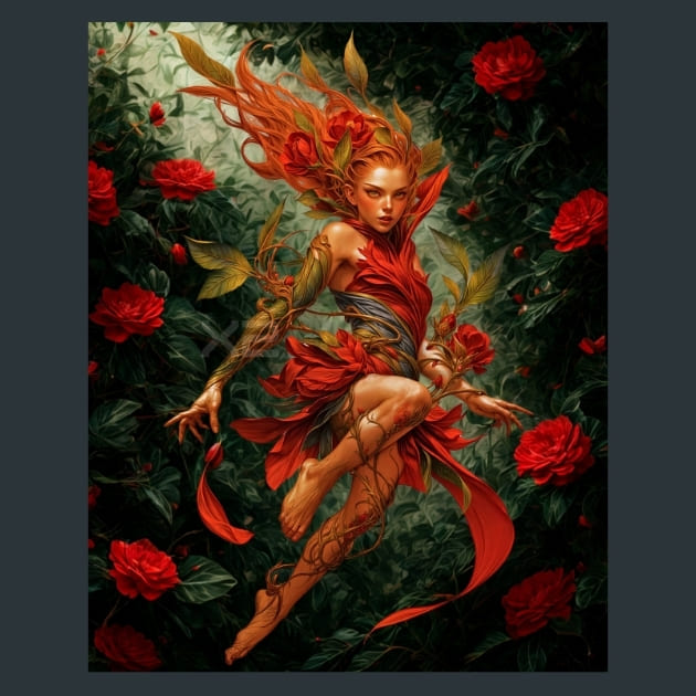 The Camellia Duelist Metal Wall Art and Desktop Mouse Pad by X2Metal