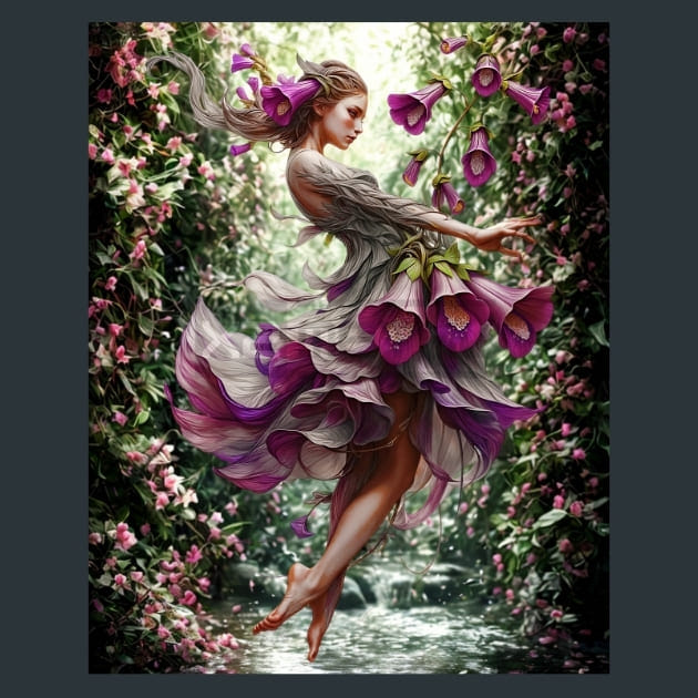 The Foxglove Enchantress Metal Wall Art and Desktop Mouse Pad by X2Metal