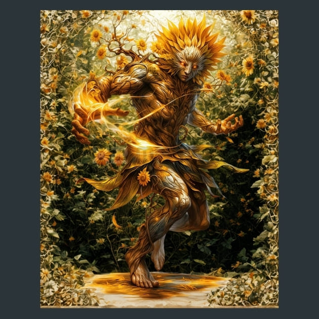 The Sunflower Guardian Metal Wall Art and Desktop Mouse Pad by X2Metal