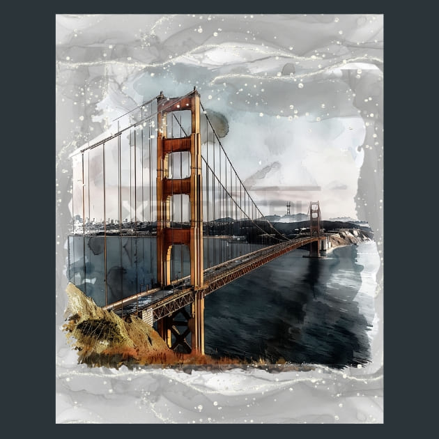 Golden Gate Bridge Metal Wall Art and Desktop Mouse Pad by X2Metal