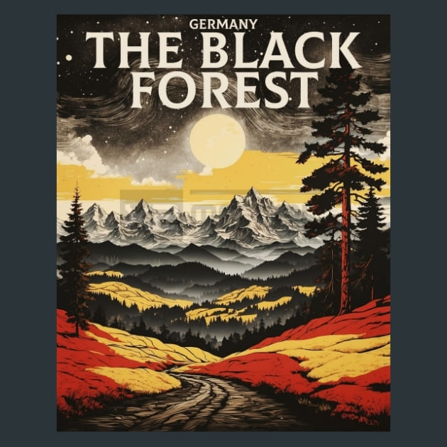 The Black Forest 2 Germany Metal Wall Art and Desktop Mouse Pad by X2Metal