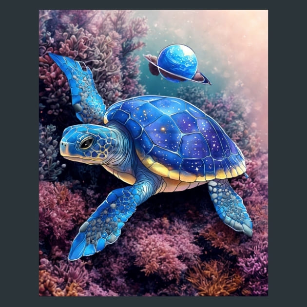 Coastal Wanderer Turtles Metal Wall Art and Desktop Mouse Pad by X2Metal