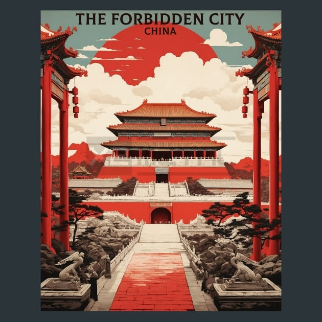 The Forbidden City the Imperial Palace China Metal Wall Art and Desktop Mouse Pad by X2Metal