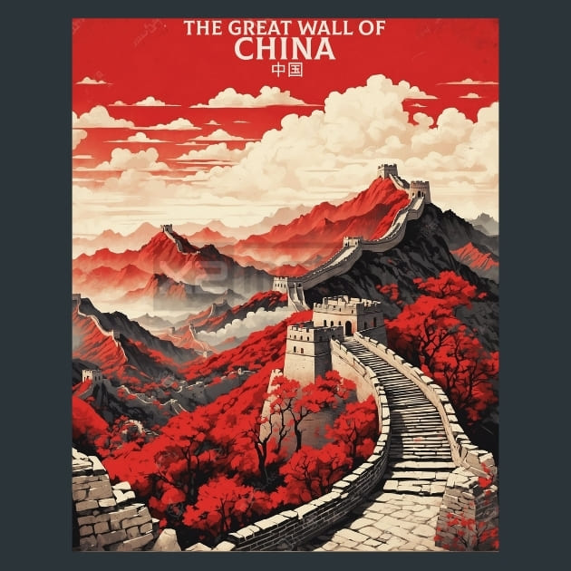 The Great Wall of China Metal Wall Art and Desktop Mouse Pad by X2Metal
