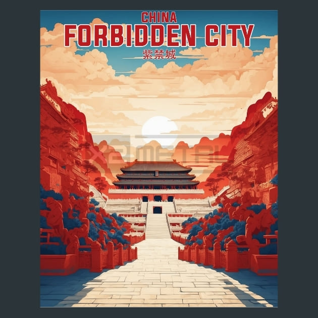 The forbidden city China Metal Wall Art and Desktop Mouse Pad by X2Metal