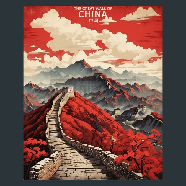 The great wall of china 2 China Metal Wall Art and Desktop Mouse Pad by X2Metal