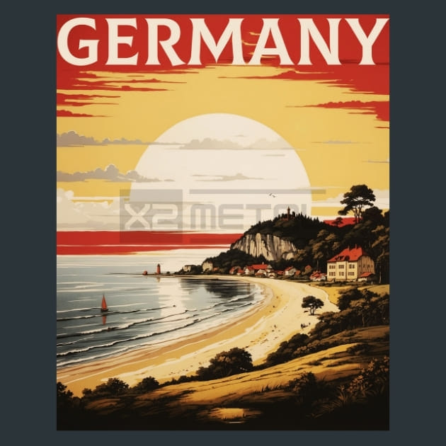 The island Of Rgen 4 Germany Metal Wall Art and Desktop Mouse Pad by X2Metal
