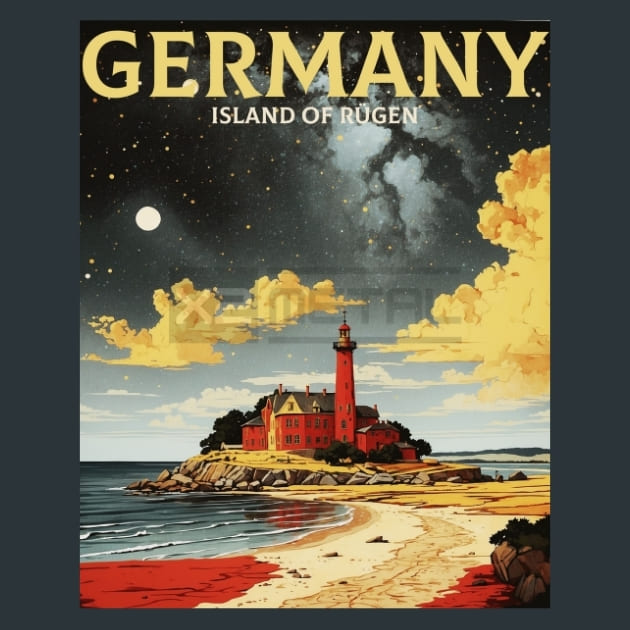 The island Of Rgen Germany Metal Wall Art and Desktop Mouse Pad by X2Metal