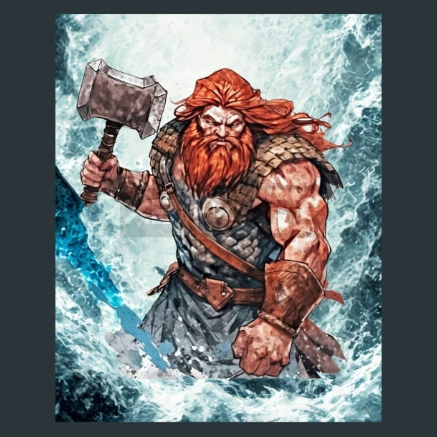 Thor 1 Mythology Metal Wall Art and Desktop Mouse Pad by X2Metal