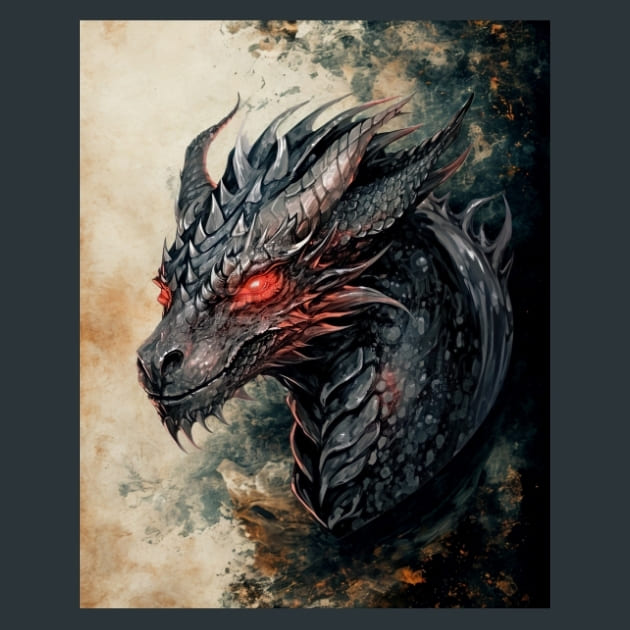 Thornfire Dragon 10 Metal Wall Art and Desktop Mouse Pad by X2Metal