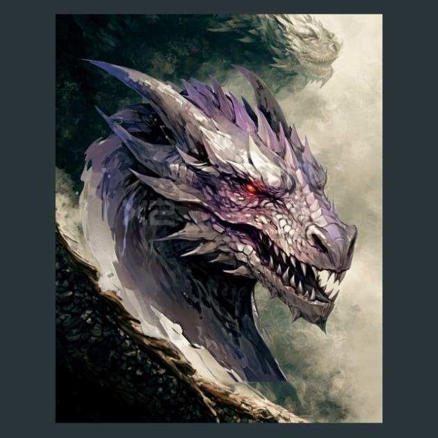 Thornfire Dragon 1 Metal Wall Art and Desktop Mouse Pad by X2Metal