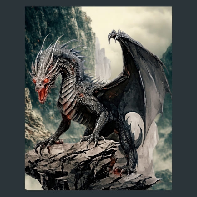 Thornfire Dragon 2 Metal Wall Art and Desktop Mouse Pad by X2Metal