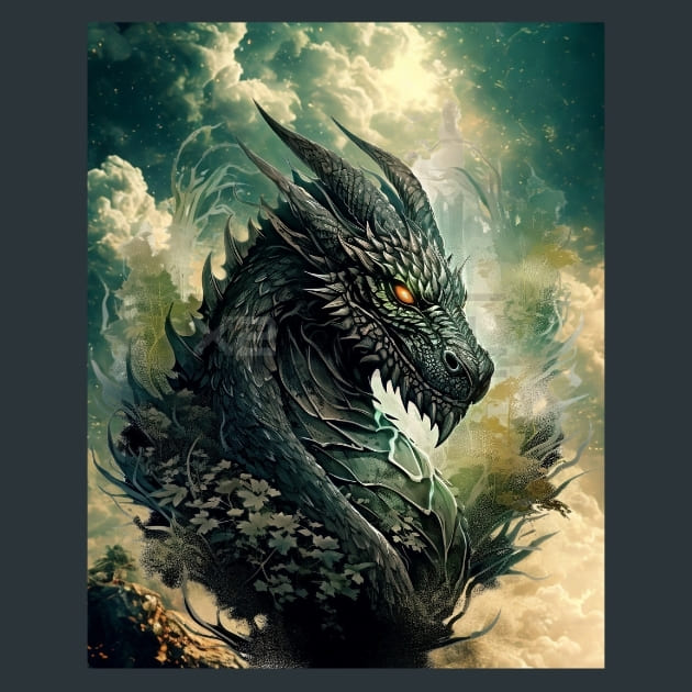 Thornfire Dragon 3 Metal Wall Art and Desktop Mouse Pad by X2Metal