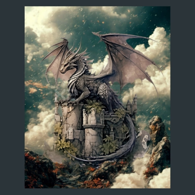 Thornfire Dragon 4 Metal Wall Art and Desktop Mouse Pad by X2Metal