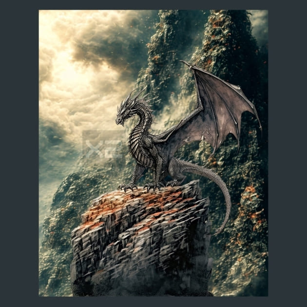 Thornfire Dragon 7 Metal Wall Art and Desktop Mouse Pad by X2Metal