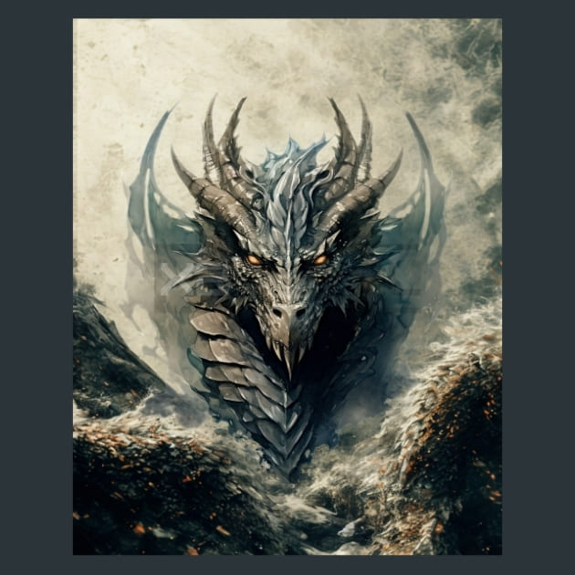 Thornfire Dragon 9 Metal Wall Art and Desktop Mouse Pad by X2Metal
