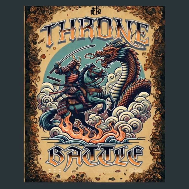 Throne-Battle-Japan-Samurai-Metal-Print