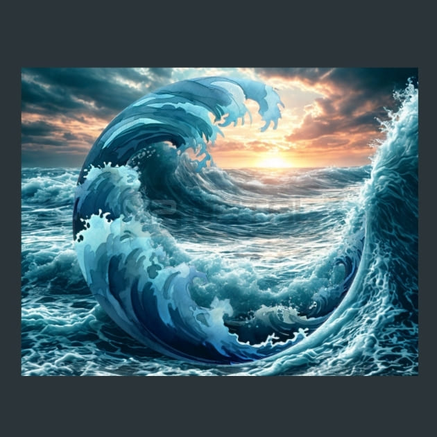 Tides and Waves 21 Metal Wall Art and Desktop Mouse Pad by X2Metal