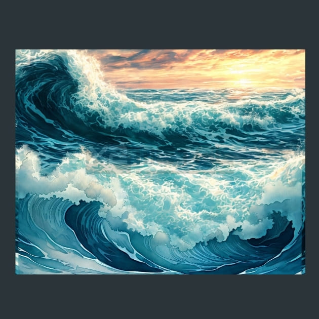 Tides and Waves 3 Metal Wall Art and Desktop Mouse Pad by X2Metal