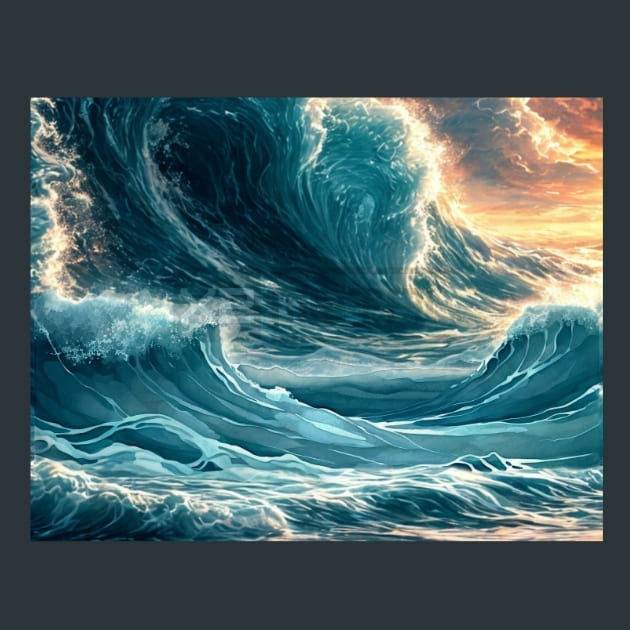 Tides and Waves 4 Metal Wall Art and Desktop Mouse Pad by X2Metal