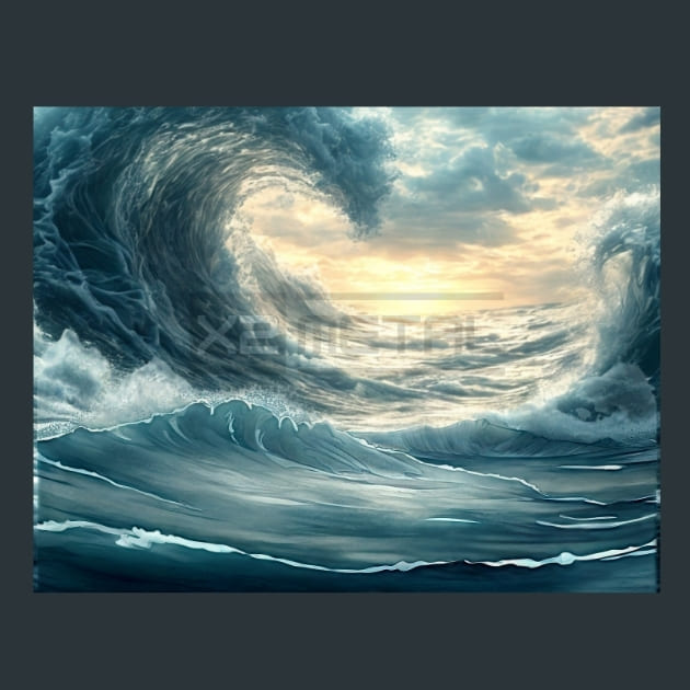Tides and Waves 5 Metal Wall Art and Desktop Mouse Pad by X2Metal