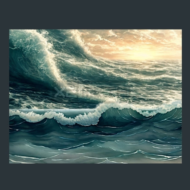Tides and Waves 7 Metal Wall Art and Desktop Mouse Pad by X2Metal