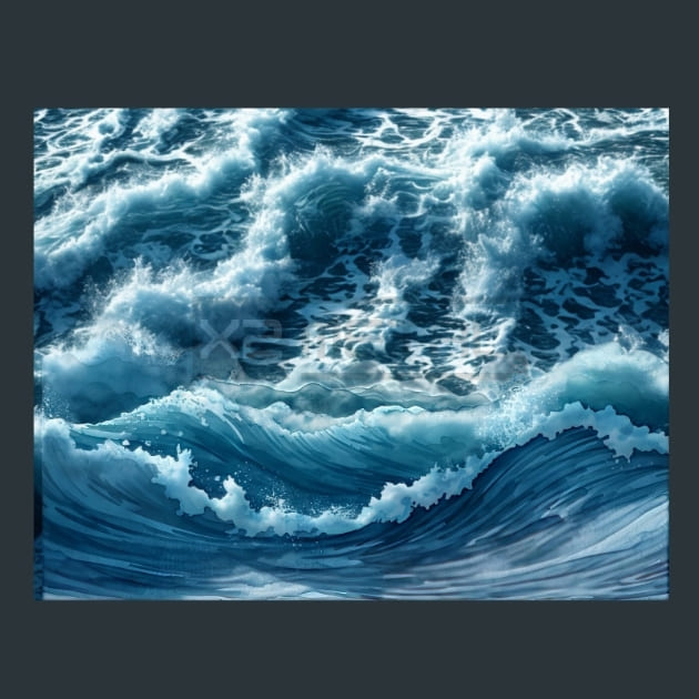 Tides and Waves 9 Metal Wall Art and Desktop Mouse Pad by X2Metal