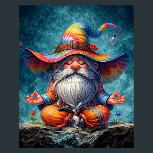 Tie Dye Gnomes 1 Metal Wall Art and Desktop Mouse Pad by X2Metal