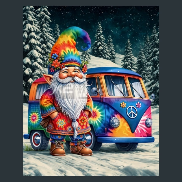 Tie Dye Gnomes 14 Metal Wall Art and Desktop Mouse Pad by X2Metal