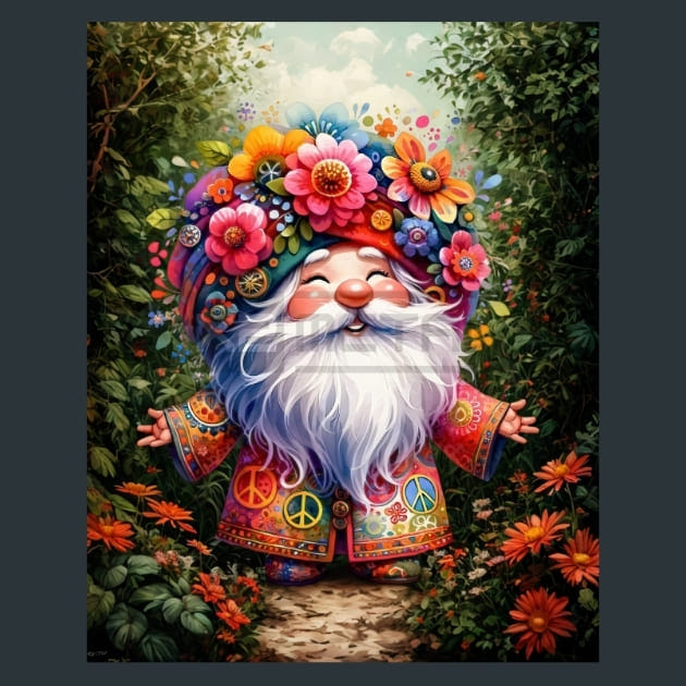 Tie Dye Gnomes 15 Metal Wall Art and Desktop Mouse Pad by X2Metal