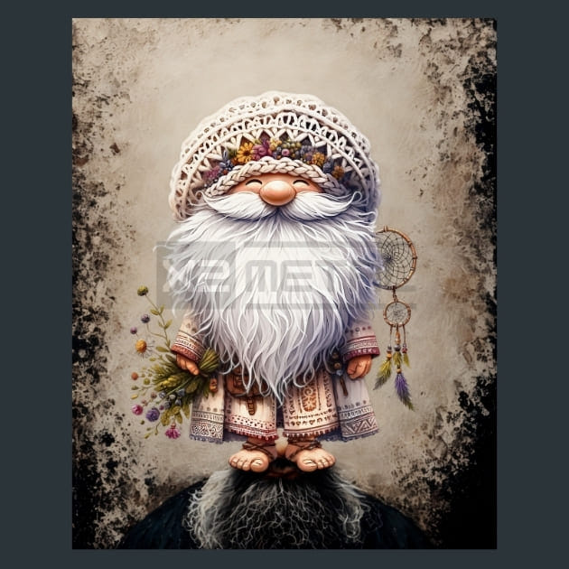 Tie Dye Gnomes 16 Metal Wall Art and Desktop Mouse Pad by X2Metal