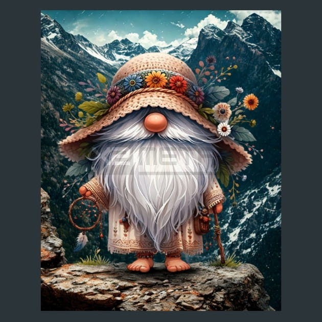 Tie Dye Gnomes 17 Metal Wall Art and Desktop Mouse Pad by X2Metal