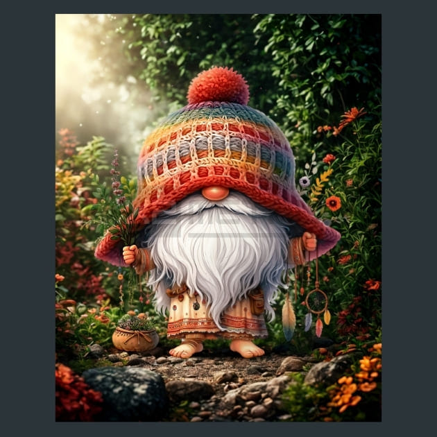 Tie Dye Gnomes 18 Metal Wall Art and Desktop Mouse Pad by X2Metal