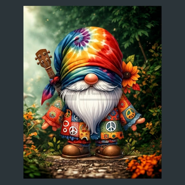Tie DyeGnomes 20 Metal Wall Art and Desktop Mouse Pad by X2Metal