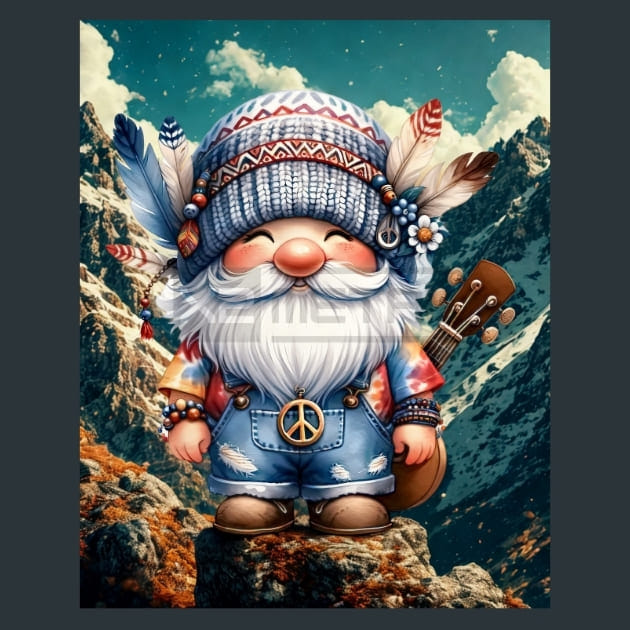 Tie Dye Gnomes 21 Metal Wall Art and Desktop Mouse Pad by X2Metal